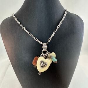 Brighton 30 inch Long Necklace with 6 Beads, turquoise